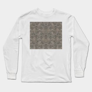 Grayscale Aesthetic Fractal Swirls - Black and White Abstract Artwork Long Sleeve T-Shirt